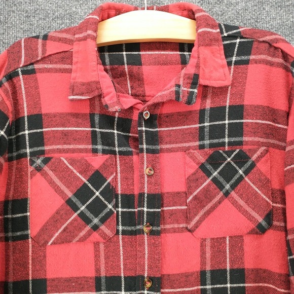 Canyon Creek Men's Flannel Button-Up Shirt Multi Plaid Medium Long Sleeve - Picture 3 of 11
